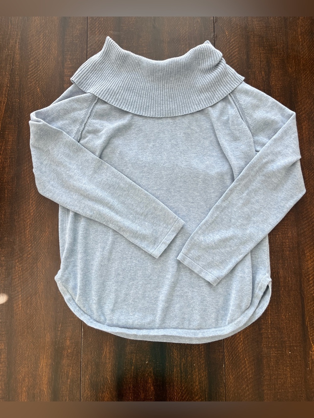 Light Blue Cozy Minimalist Cowlneck Sweater